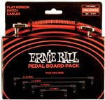 Ernie Ball P06404 Flat Ribbon Patch Cables Pedalboard Multi-Pack Red Front View